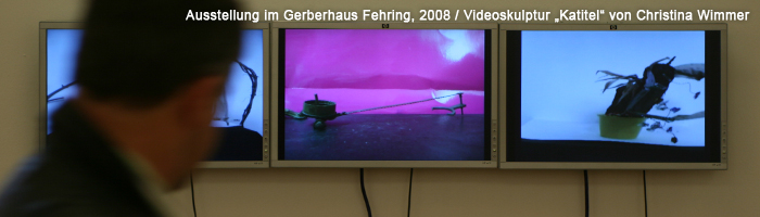 Ausstellung im Gerberhaus Fehring, 2008 / Videoskulptur „Katitel“ von Christina Wimmer